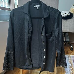 Neiman Marcus Silk Pj Top